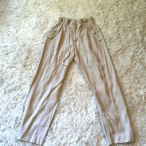 Cream color pants.
